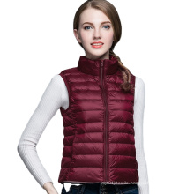 Autumn And Winter Light Down Jacket Ladies Stand Collar Large Size Slim Waistcoat White Duck Warm Vest Horse Clip